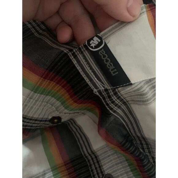 Mecca mens xl plaid button down shirt y2k collared plaid orange red - Picture 4 of 7